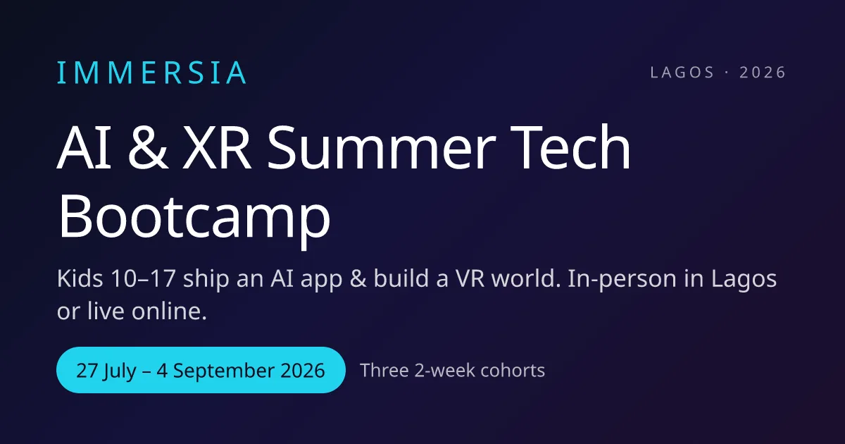 Lagos AI and XR Bootcamp Opens Three Cohorts and a Nigeria-Wide Online Track