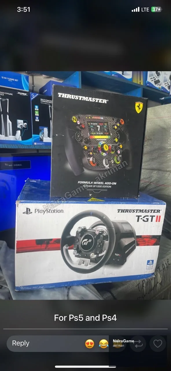 Thrust master T-GT II WHEEL - for Grand Turismo and Racing simulation games. With Ferrari wheel face (LIMITED EDITION) 2