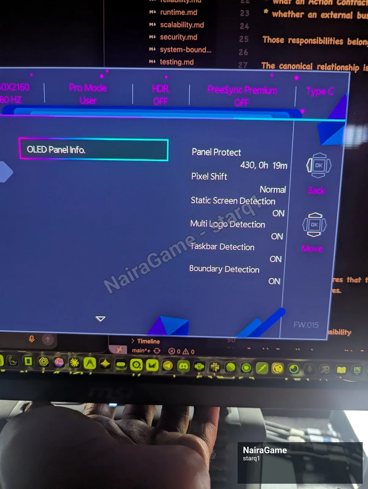 MSI MPG321URX QD OLED 4K Gaming Monitor 5